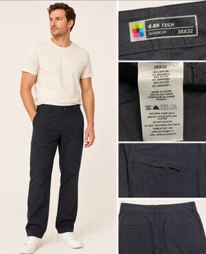 Gorpcore LB Tech Men's Classic Fit Straight Utility Pants Sz 38x32 Black (flaws)